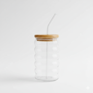 Vaso de vidrio con tapa Burbujas Tienda Deli Premium Store