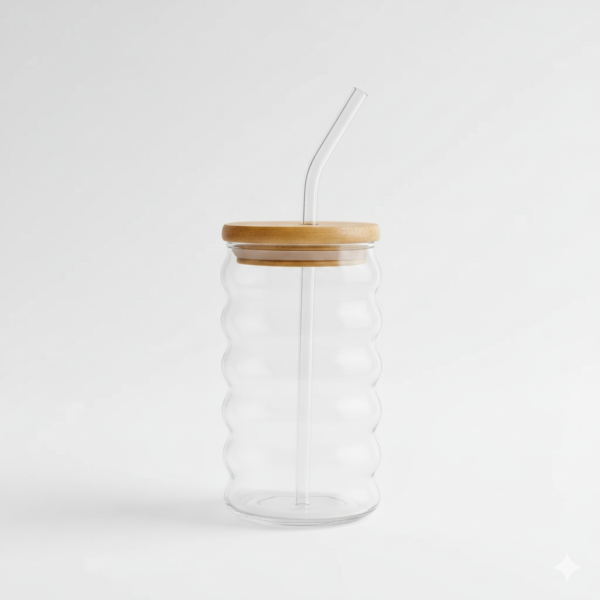 Vaso de vidrio con tapa Burbujas Tienda Deli Premium Store